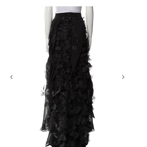 *RARE* HAUTE HIPPIE Ruffled Maxi Skirt with train - Picture 3 of 6